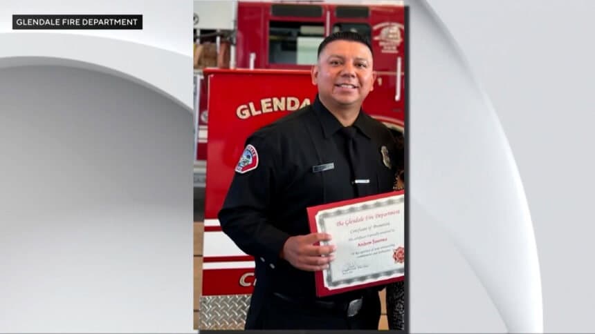 Andrew Jimenez in a Glendale Fire Department portrait