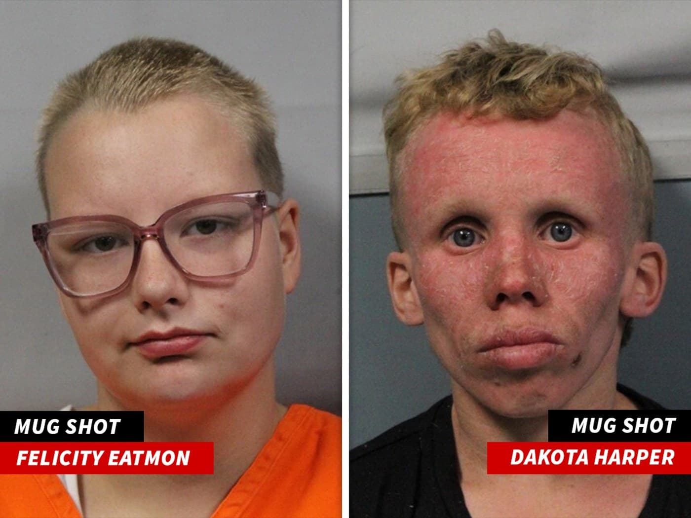 Booking photos of Dakota Harper and Felicity Eatmon
