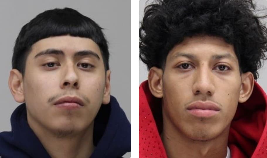 Booking photos of Damian Vielma and Jeremiah Clybourn