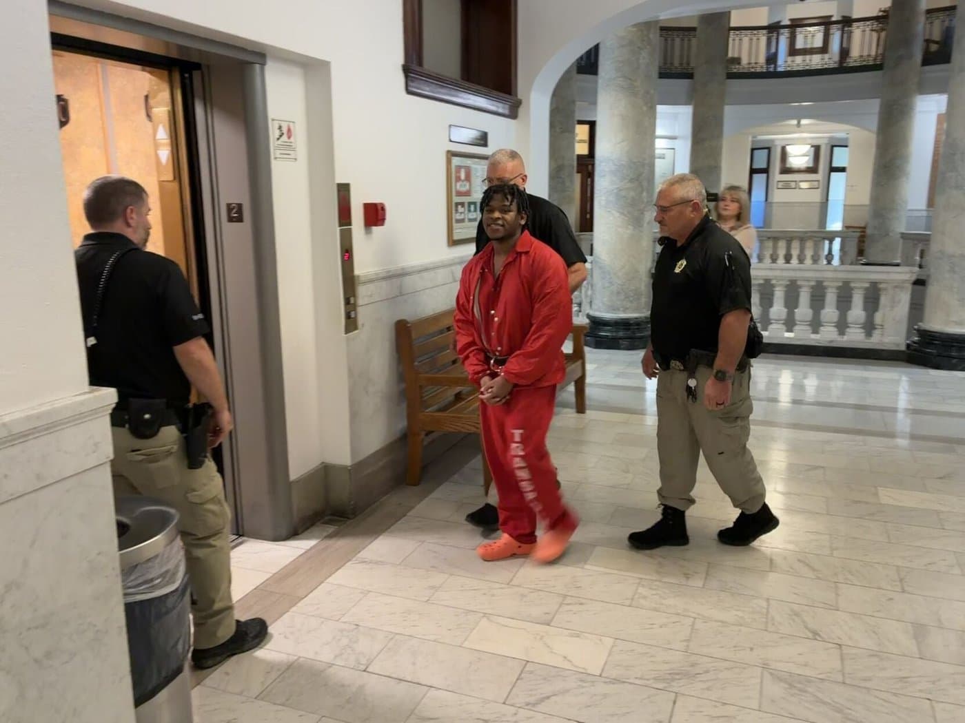 Dashane White-Ferguson is escorted by deputies after his verdict