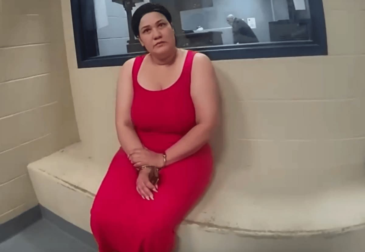 Gisselle Victoria-Gonzalez in custody during arrest processing