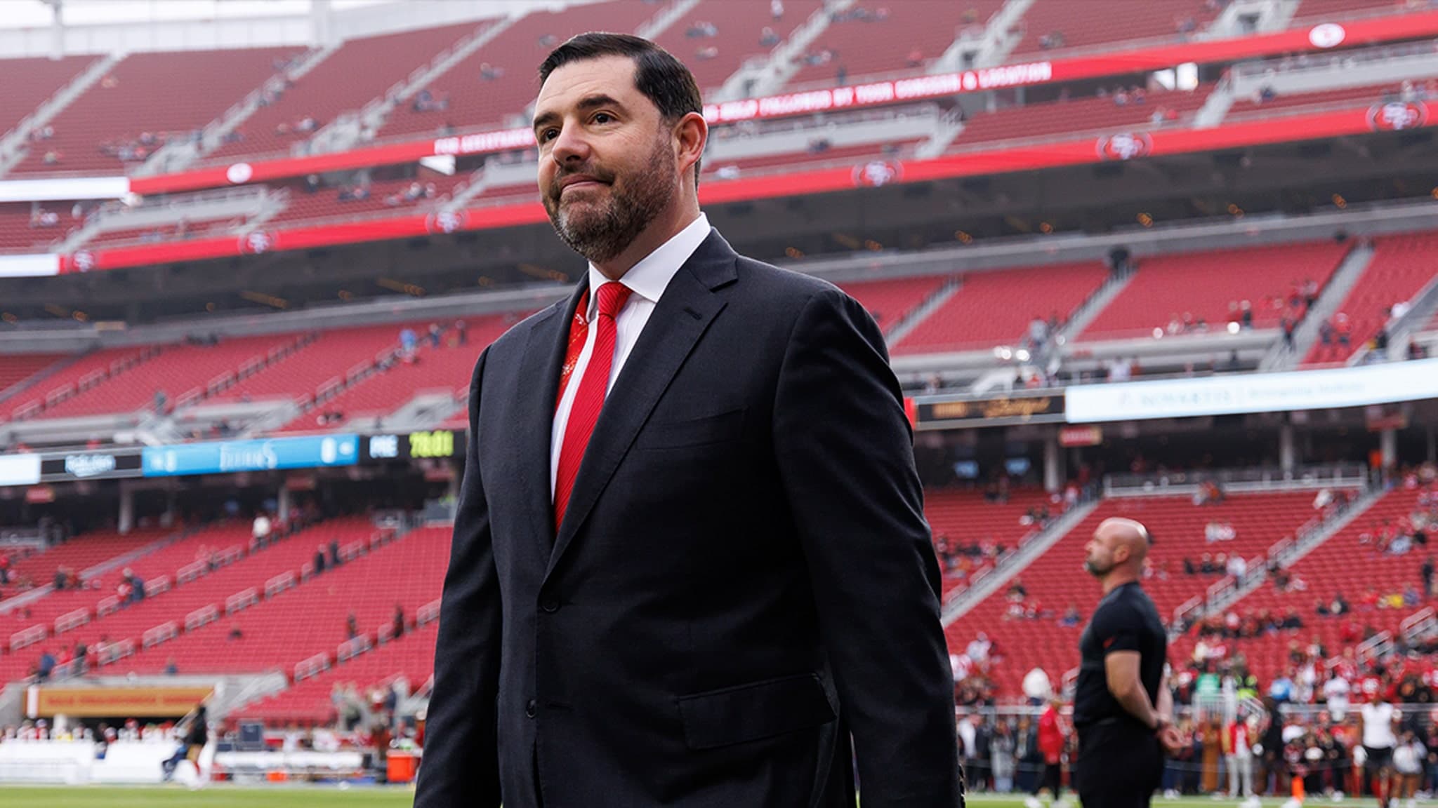 San Francisco 49ers owner Jed York on the stadium sideline