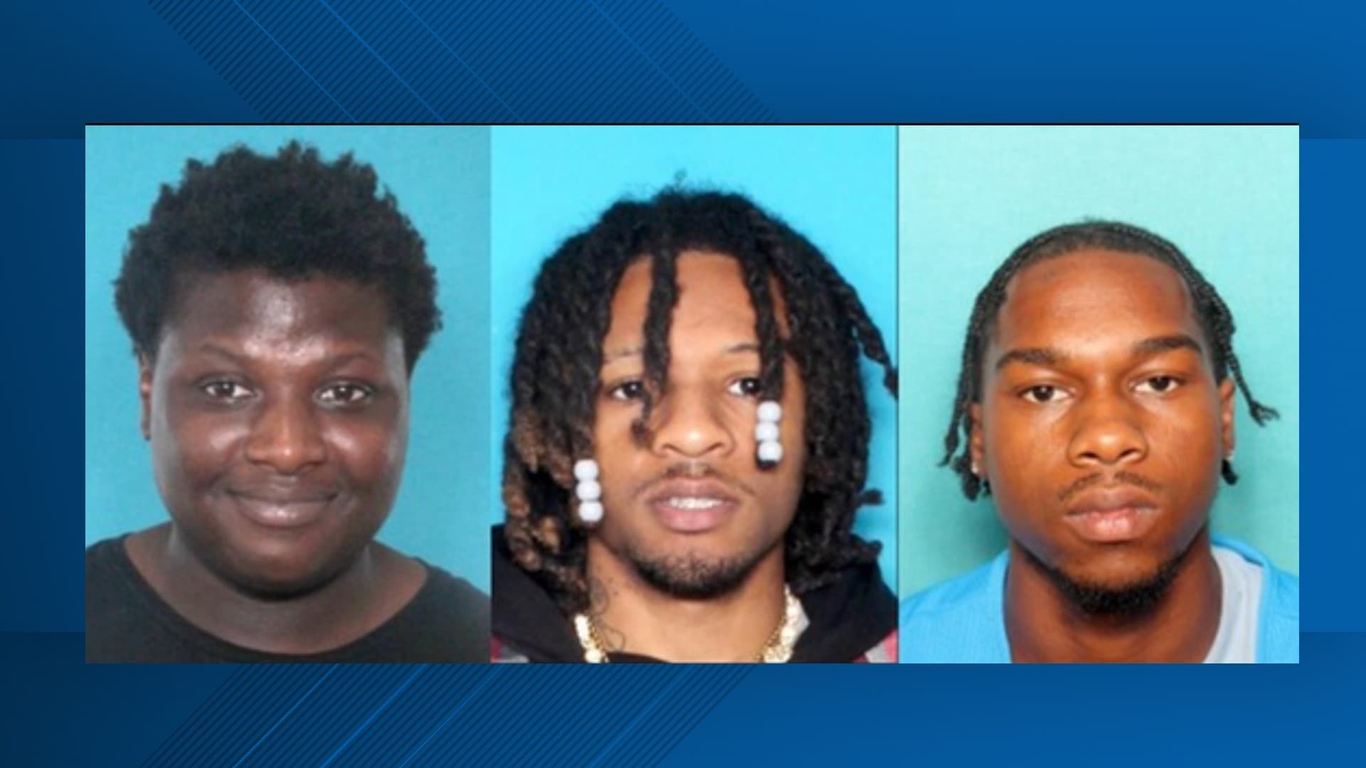 Booking photos of Kris Maxwell, Giann Nelson and Samil Smith