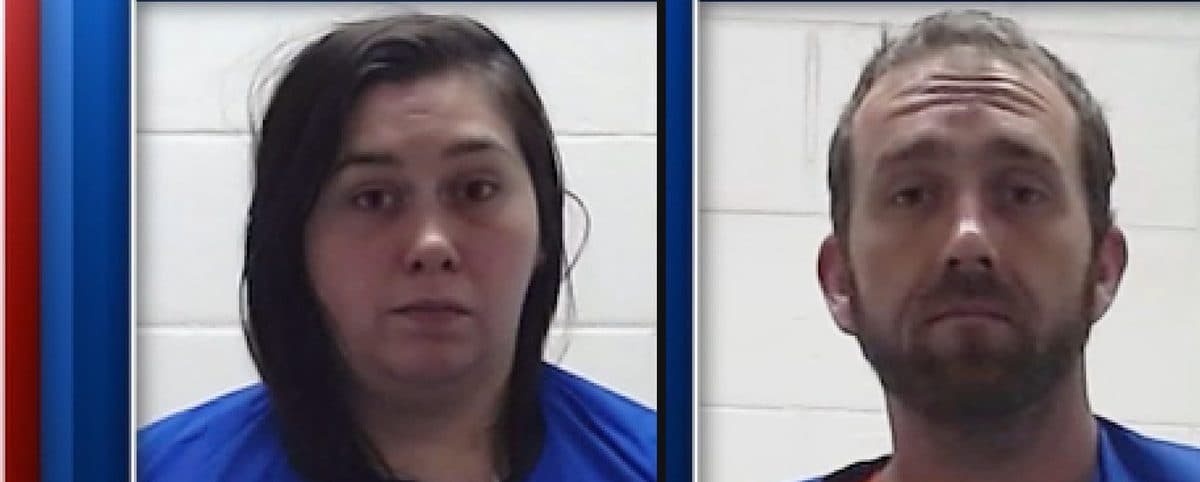 Booking photos of Matthew Chambers and Meaghan Herrod