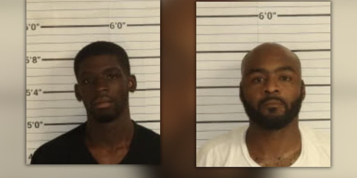 Booking photos of Michael Wallace and Jetarius Young.