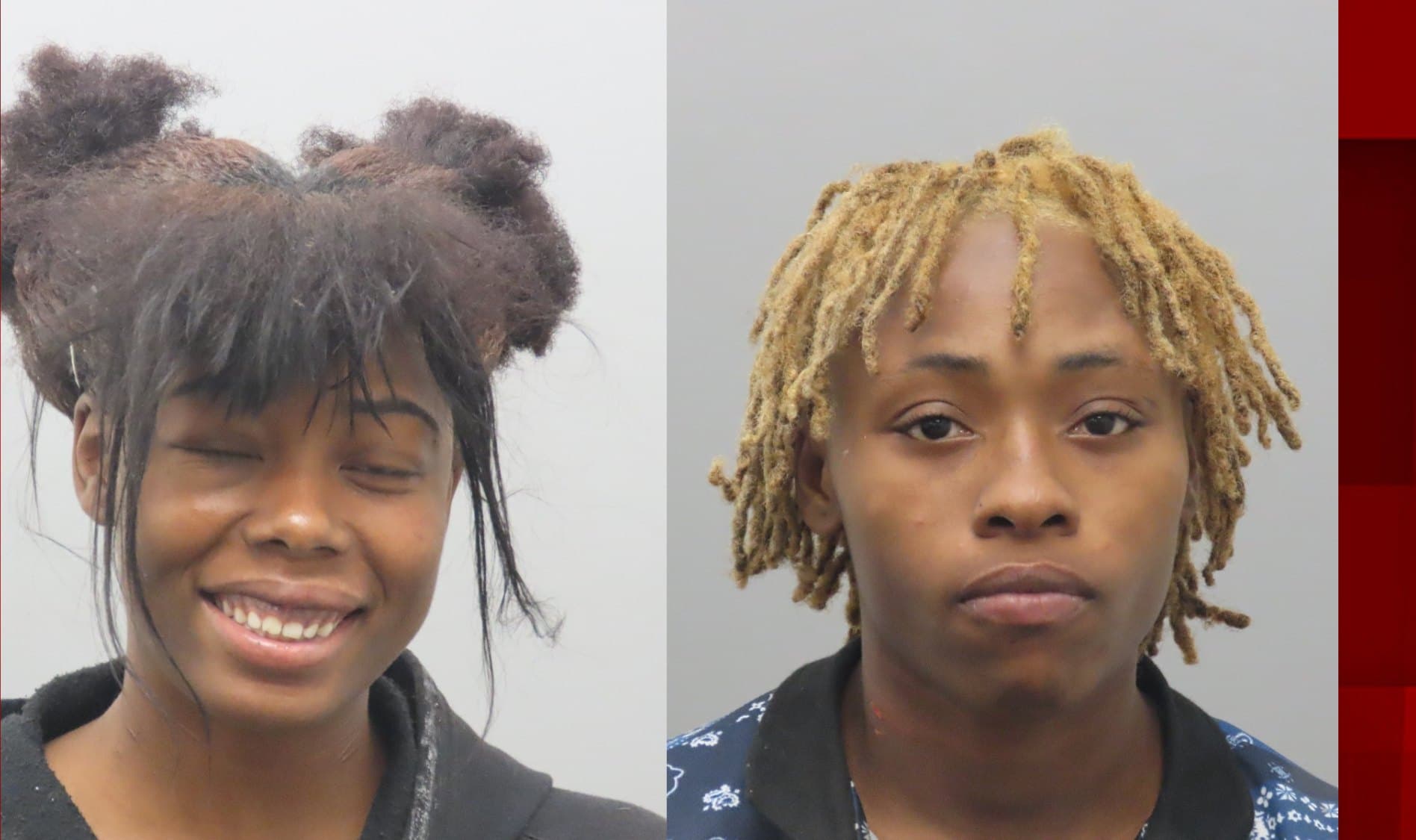 Booking photos of Shaniya Lewis and Nayonna Griffin