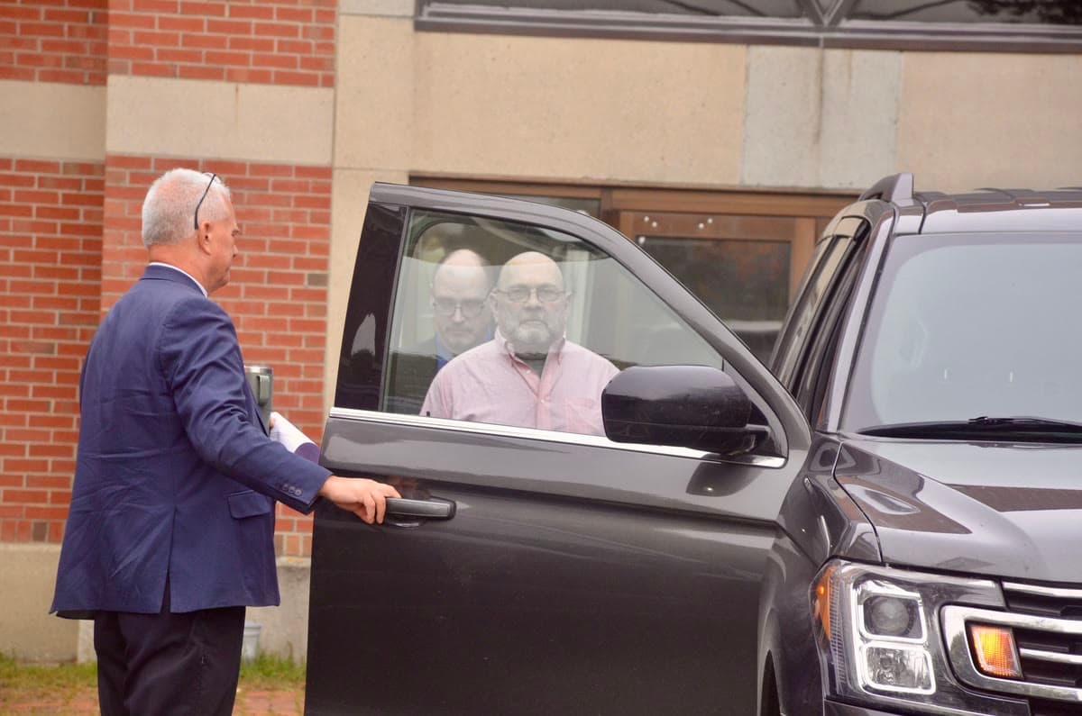 Raymond Brown outside during his murder trial