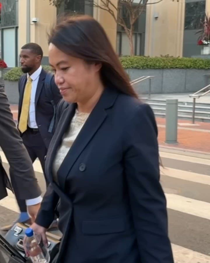 Sheng Thao outside the federal courthouse in Oakland