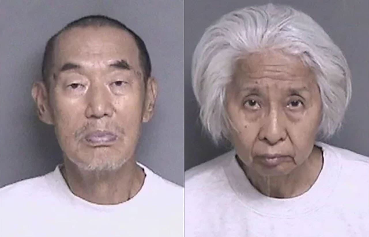 Booking photos of Shouyong Zhang and Shili Chen